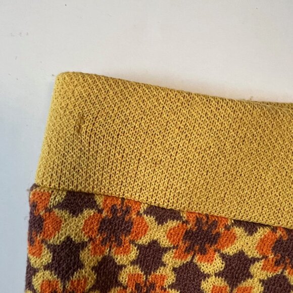 NWOT ZARA 70s Boho Hippie Knit High-Waist Flare Pants – Mustard Rust Geometric - Picture 16 of 16